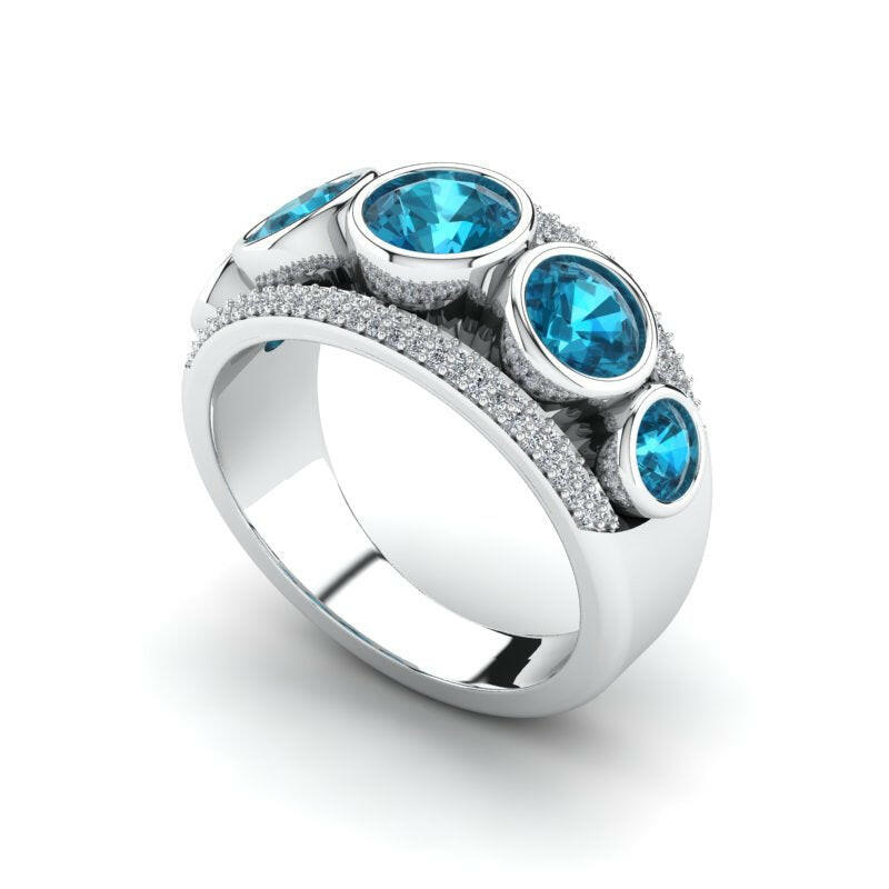 Three Stone Engagement Ring Cad 3D Model-(P.CODE/3STEN-006).