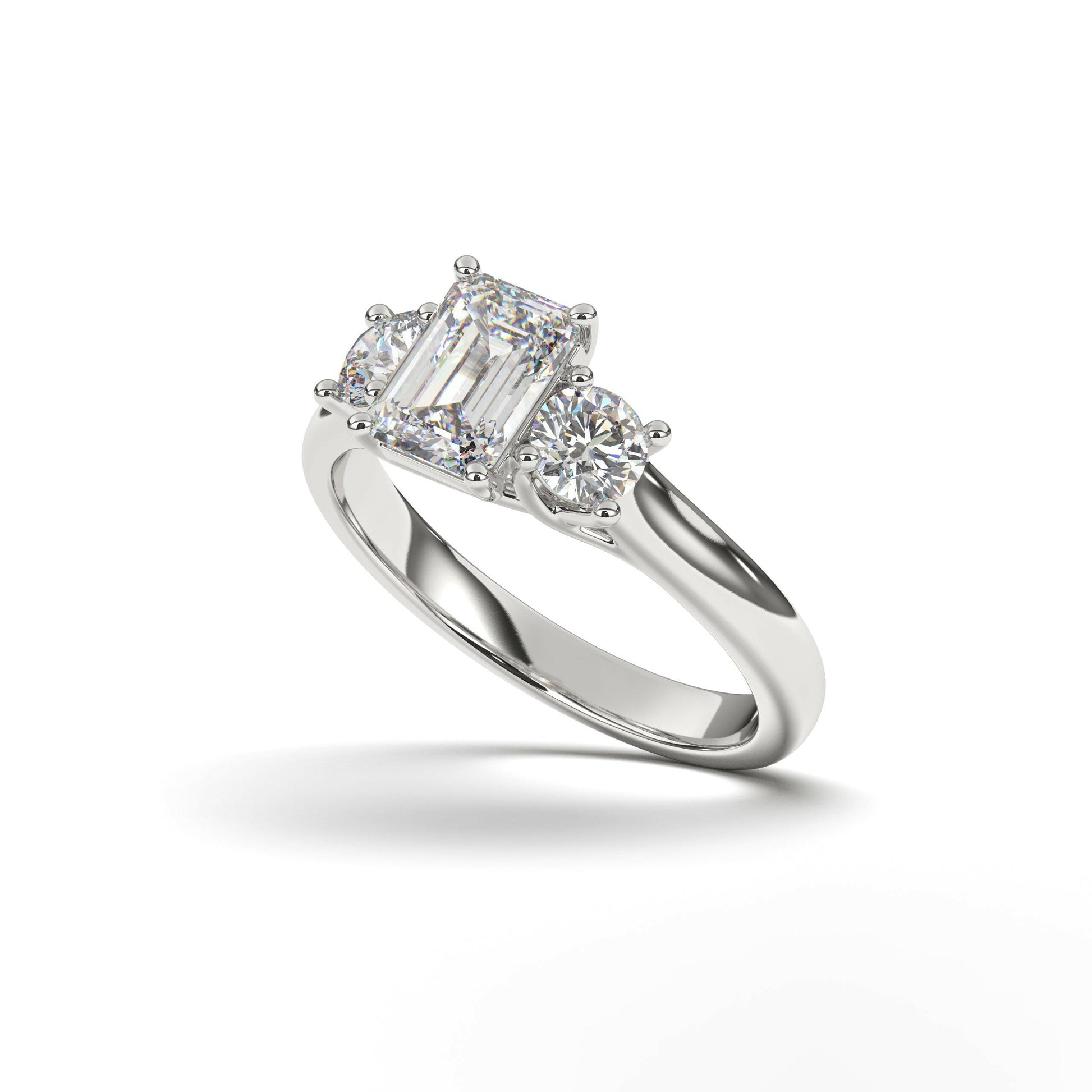 Three Stone Engagement Ring Cad 3D Model-(P.CODE/3STEN-011).