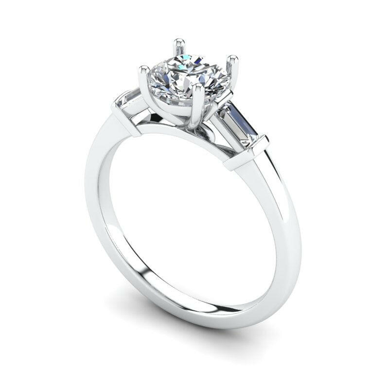 Three Stone Engagement Ring Cad 3D Model-(P.CODE/3STEN-013).