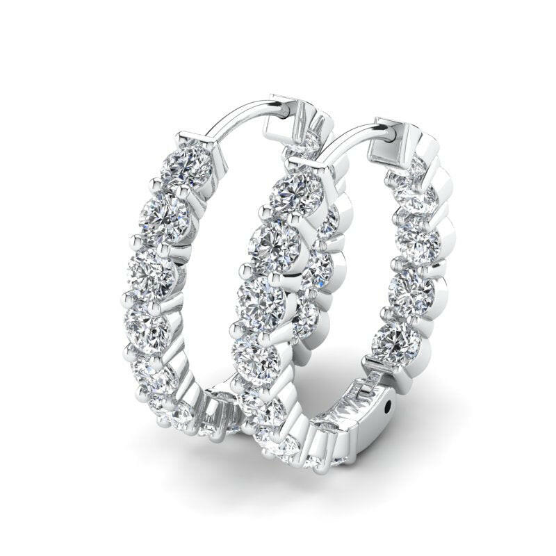 Diamond Hoop Earring Cad 3D Model-(P.CODE/ER-003).