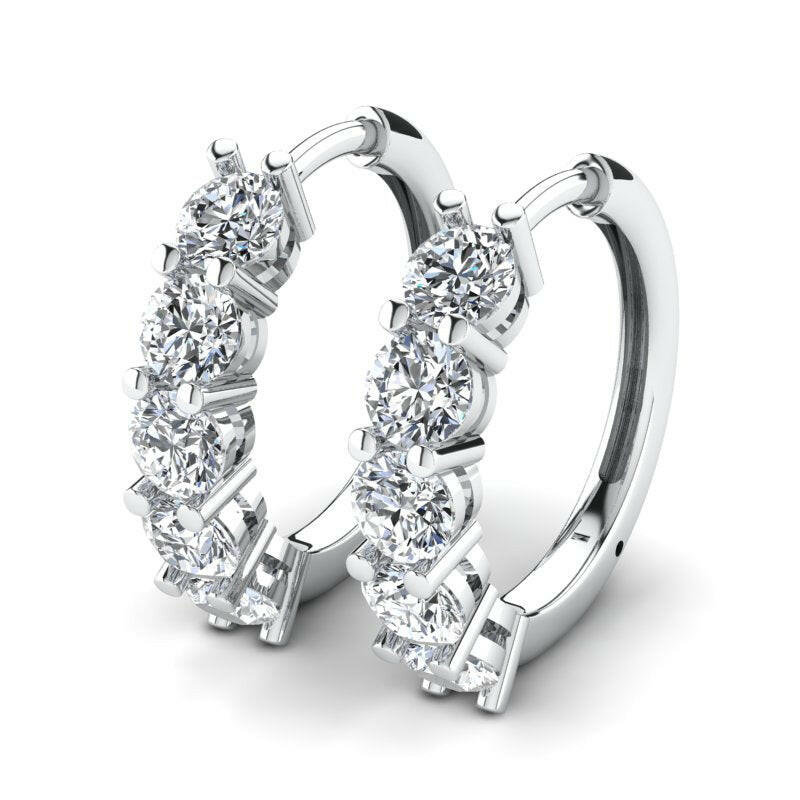 Diamond Prong Set Hoop Earring Cad 3D Model-(P.CODE/ER-004).