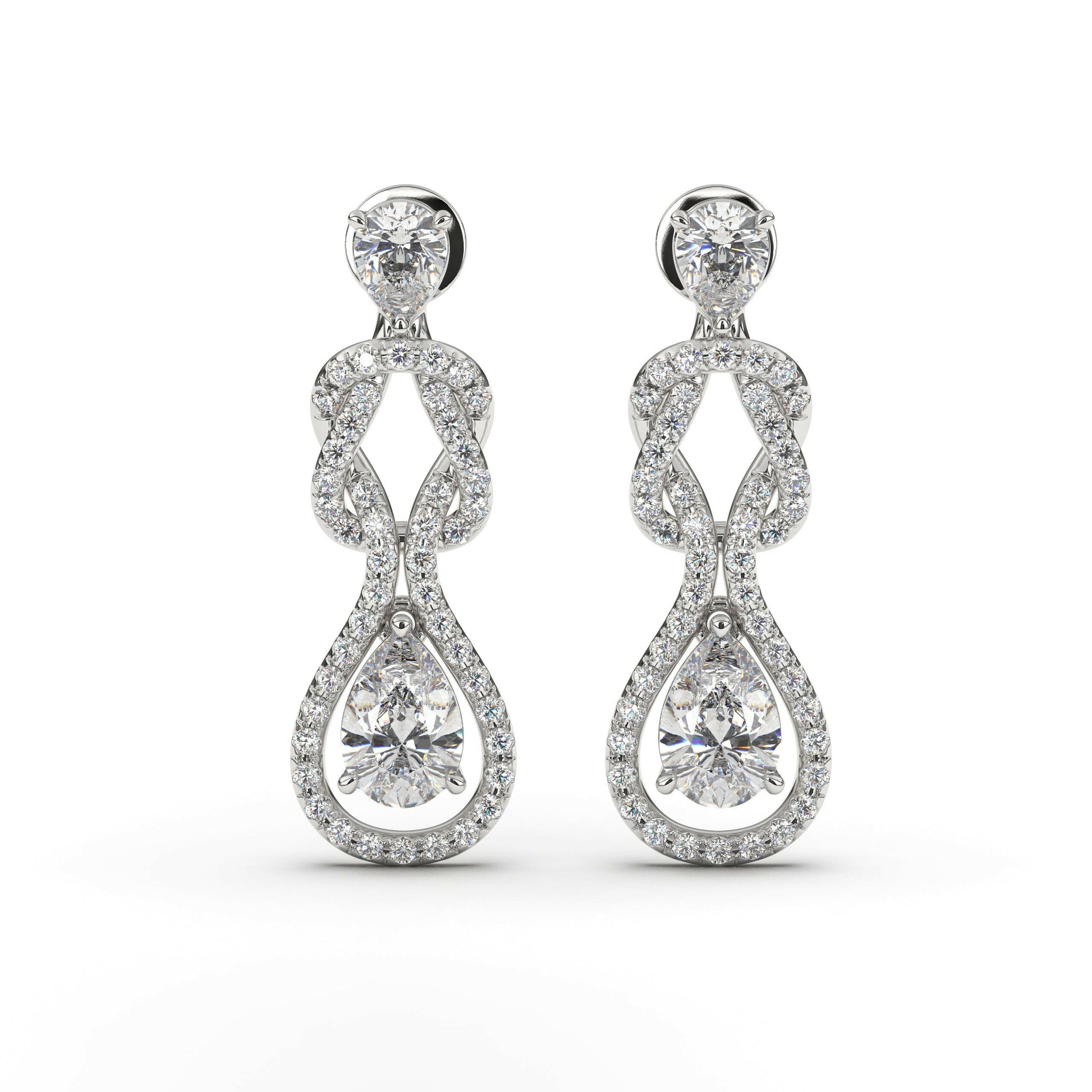 Diamond Rope Earring Cad 3D Model-(P.CODE/ER-006).