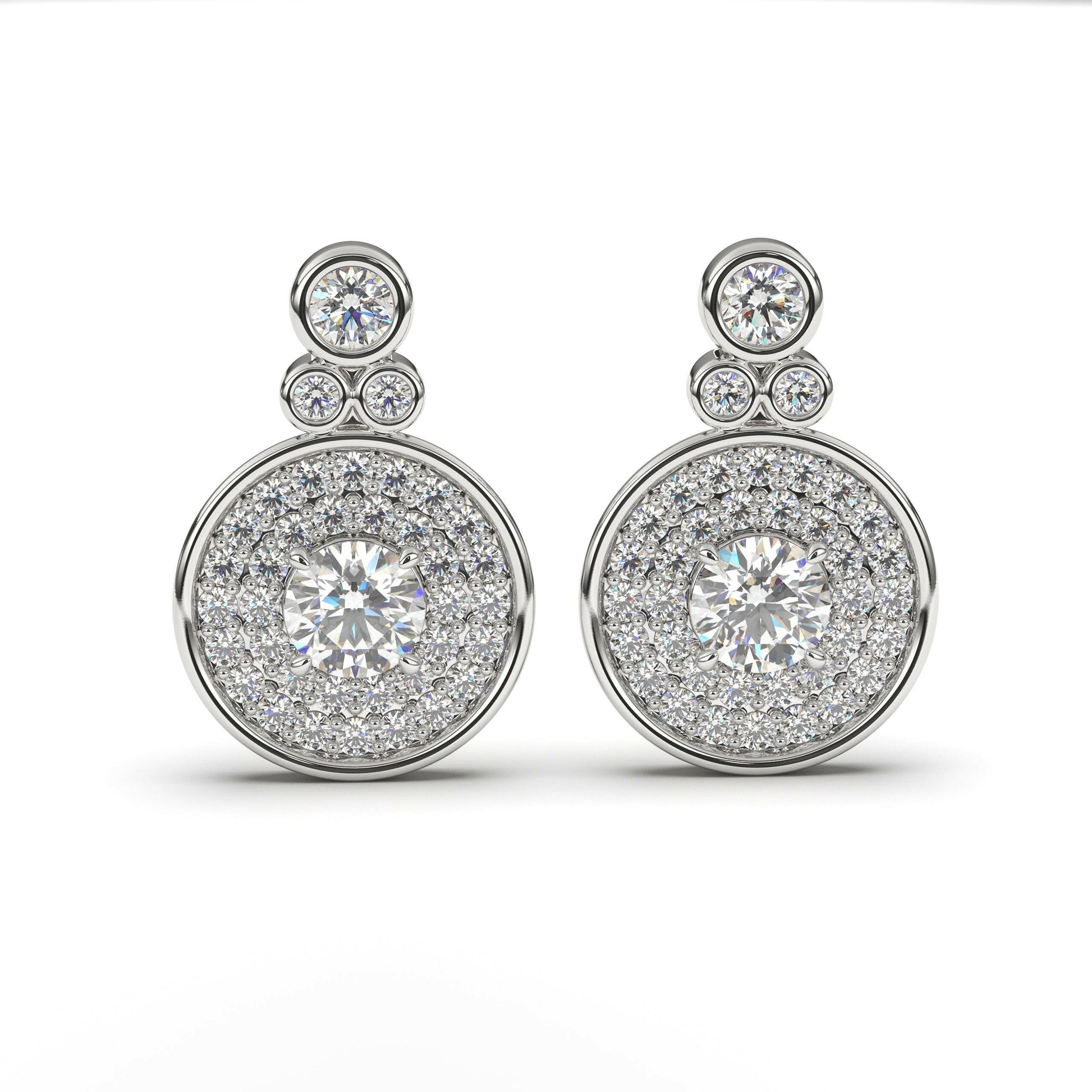 Diamond Earring Cad 3D Model-(P.CODE/ER-008).