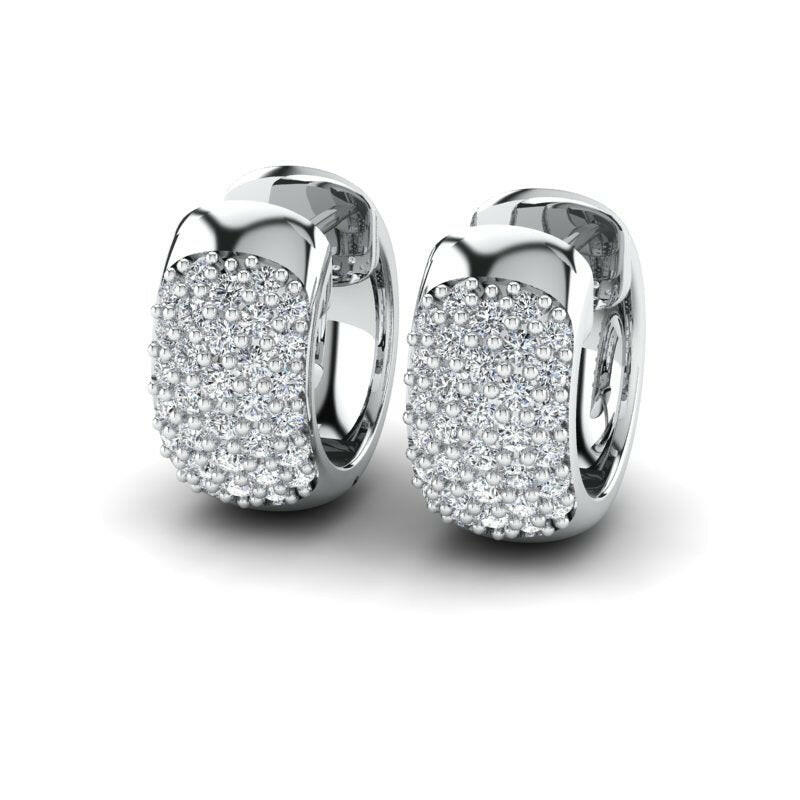 Diamond Hoop Earring Cad 3D Model-(P.CODE/ER-010).