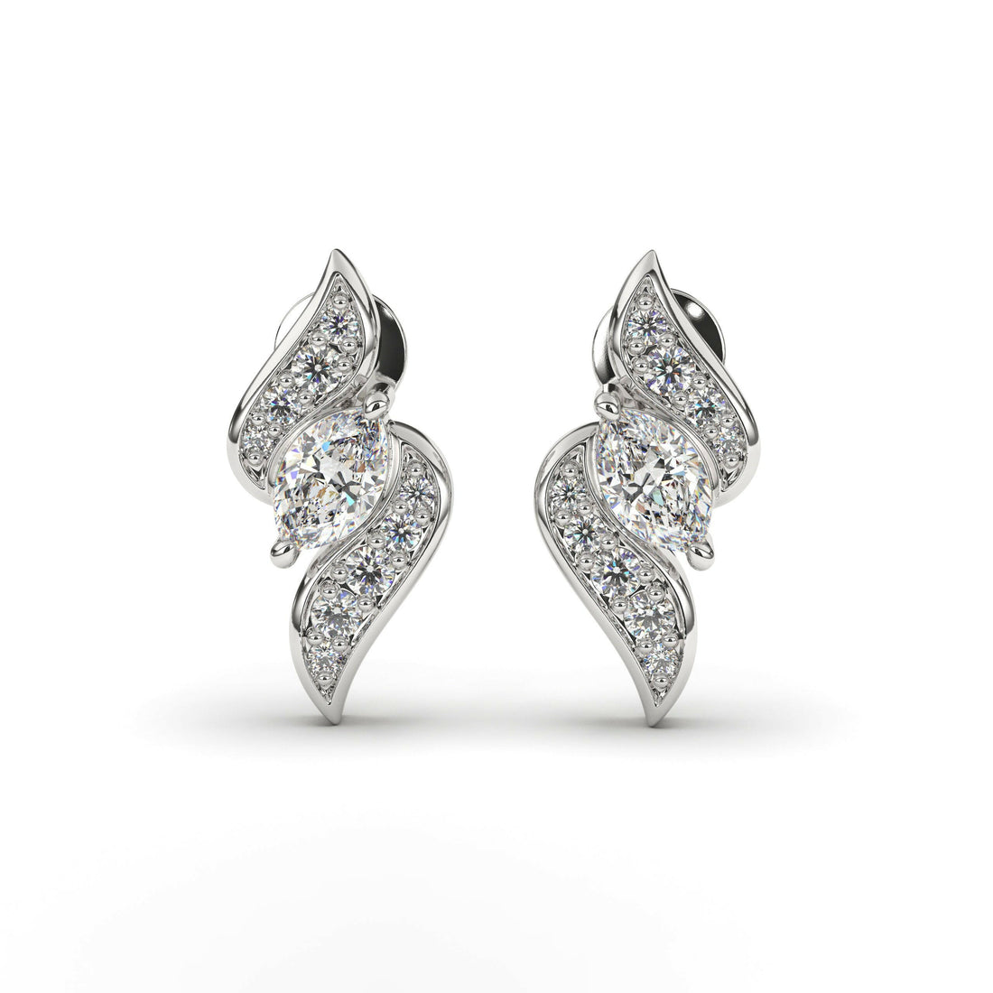 Diamond Earring Cad 3D Model-(P.CODE/ER-013).