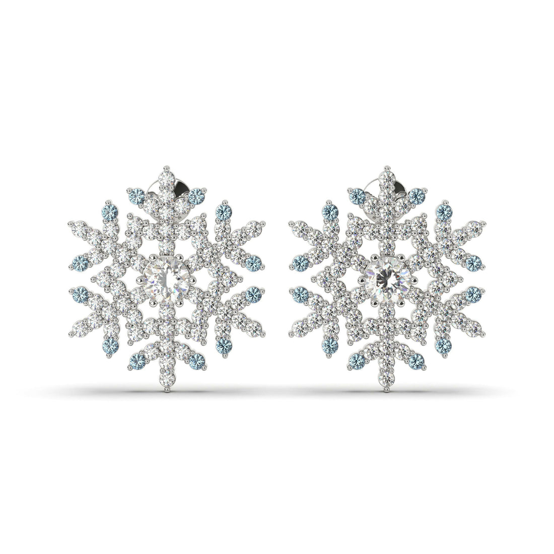 Diamond Snow Flakes Earring Cad 3D Model-(P.CODE/ER-018).