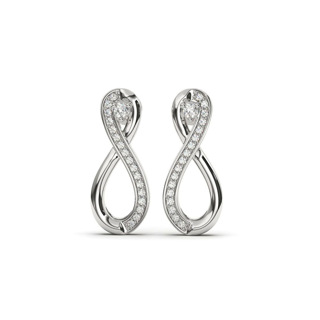 Diamond Infinity Earring Cad 3D Model-(P.CODE/ER-023).