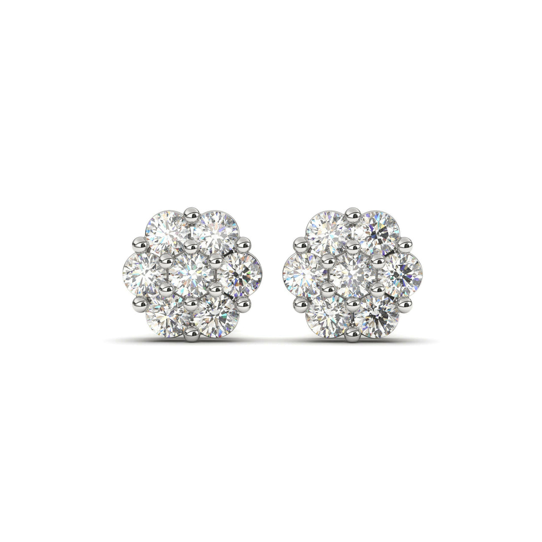 Diamond Cluster Earring Cad 3D Model-(P.CODE/ER-024).