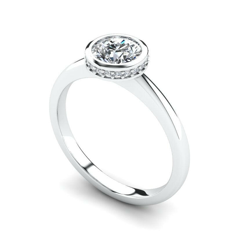 Hidden Halo Solitaire Round Engagement Ring Cad 3D Model (P.CODE/ERHH-002-RD)