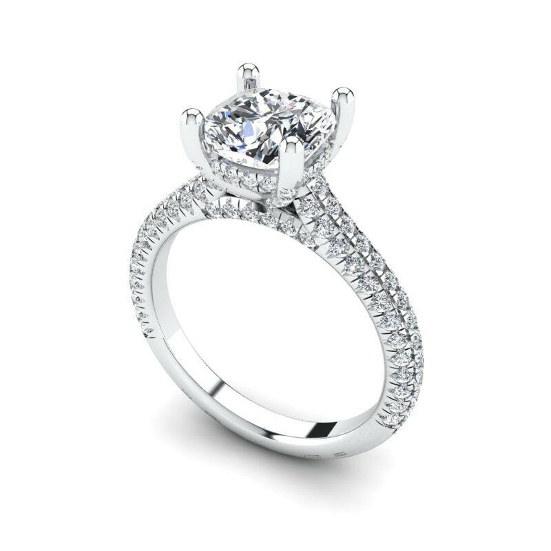 Hidden Halo Solitaire Round Engagement Ring Cad 3D Model (P.CODE/ERHH-003-CU)