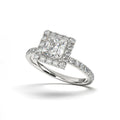 Single Halo Solitaire Princess Cut Engagement Ring Cad 3D Model (P.CODE/ERSH-001-PC).