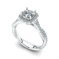 Single Halo Solitaire Cushion Engagement Ring Cad 3D Model (P.CODE/ERSH-002-CU).