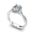 Single Halo Solitaire Oval Cut Engagement Ring Cad 3D Model (P.CODE/ERSH-002-OV).