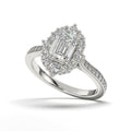 Single Halo Solitaire Emerald Cut Engagement Ring Cad 3D Model (P.CODE/ERSH-003-EC).