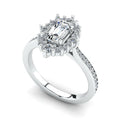 Single Halo Solitaire Emerald Cut Engagement Ring Cad 3D Model (P.CODE/ERSH-003-EC).