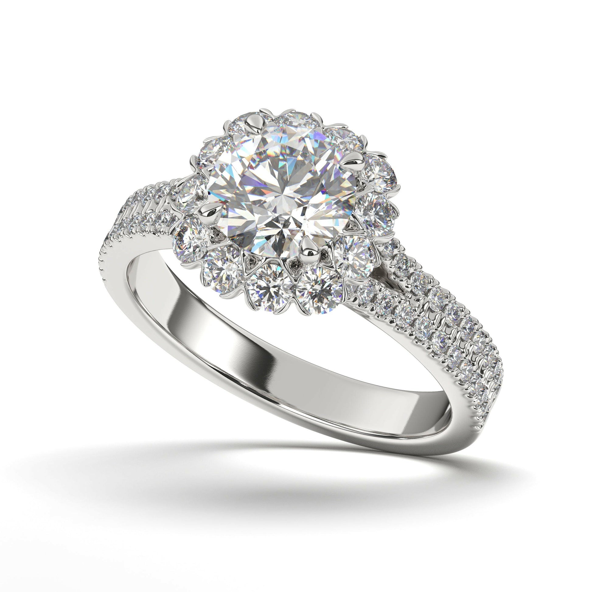 Single Halo Solitaire Cushion Engagement Ring Cad 3D Model (P.CODE/ERSH-005).