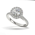 Single Halo Solitaire Round Engagement Ring Cad 3D Model (P.CODE/ERSH-006).