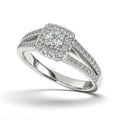 Single Halo Solitaire Round Engagement Ring Cad 3D Model (P.CODE/ERSH-008).