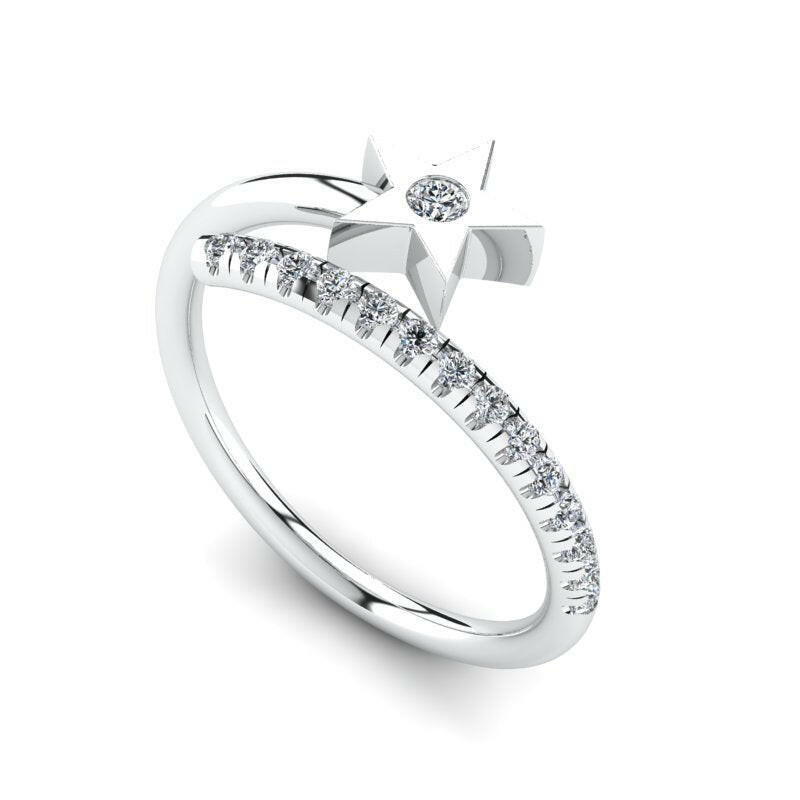 Diamond Bypass Rising Star Ring Cad 3D Model-(P.CODE/FR-021)