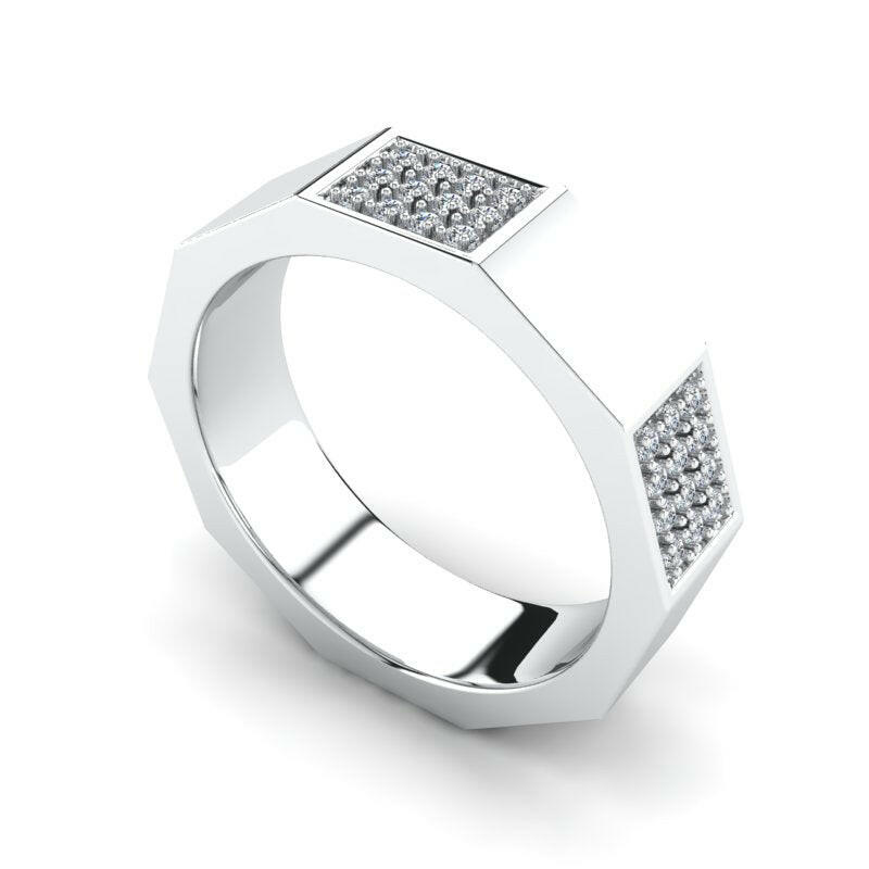 Diamond Men's Hexagon Shape Ring Cad 3D Model-(P.CODE/MB-015)