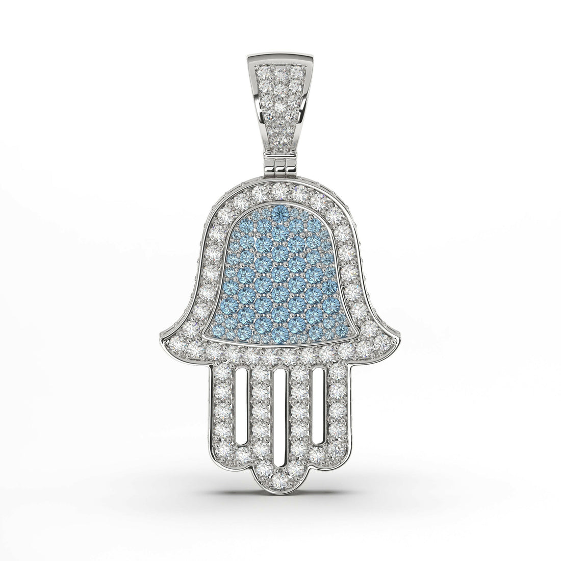 Diamond Hamsa Pendant Cad 3D Model-(P.CODE/NK-013).