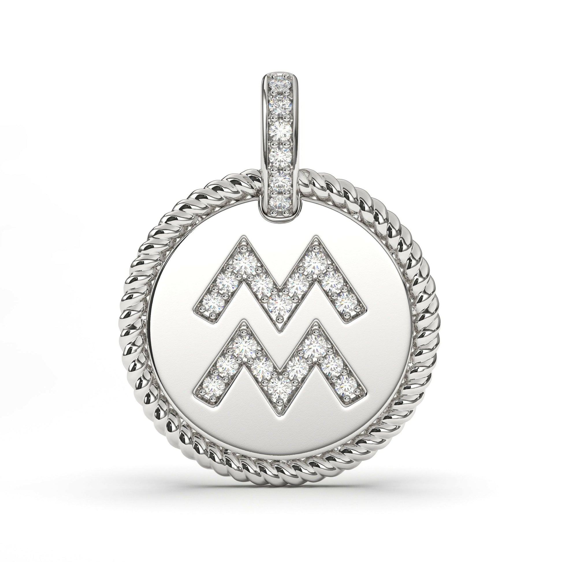 Diamond Zodiac Aquarius Pendant Cad 3D Model-(P.CODE/NK-024).