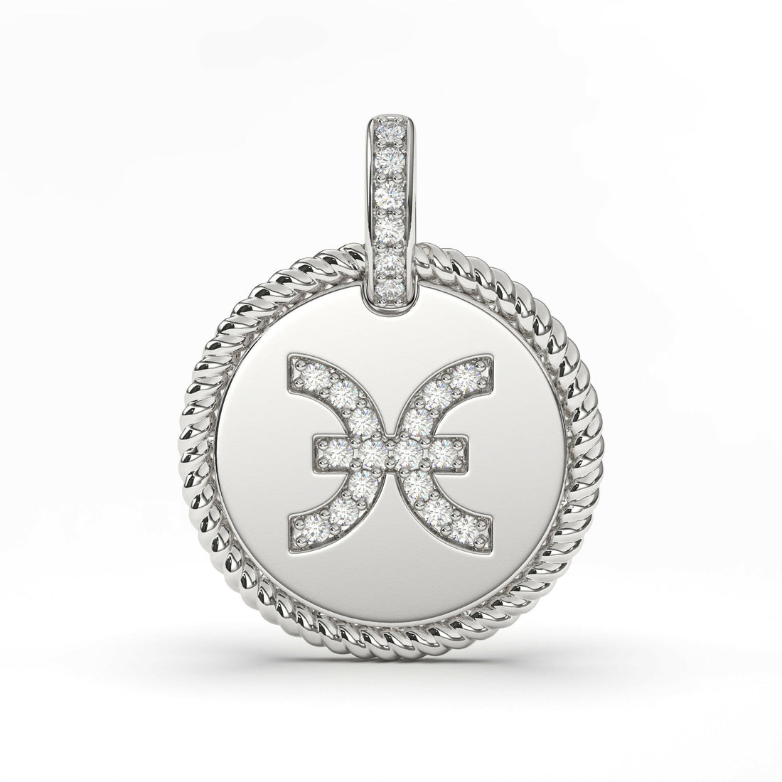 Diamond Zodiac Pisces Pendant Cad 3D Model-(P.CODE/NK-025).