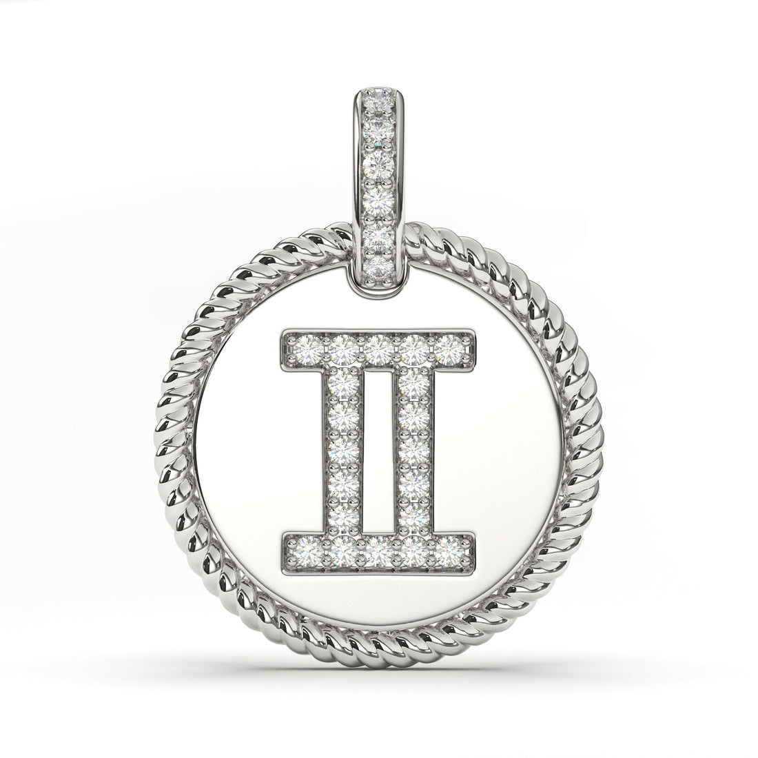 Diamond Zodiac Gemini Pendant Cad 3D Model-(P.CODE/NK-027).