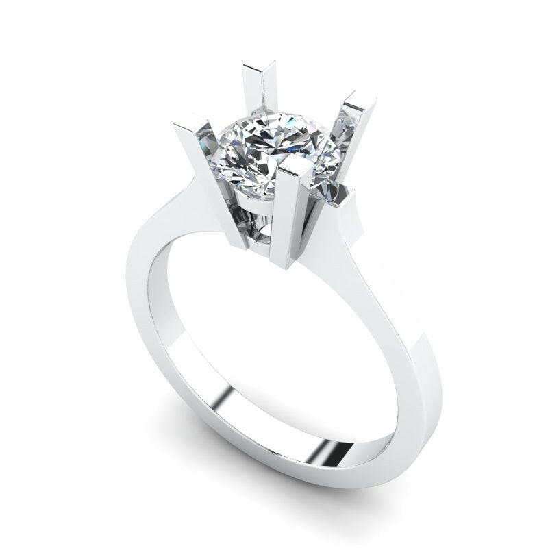 Solitaire Round Engagement Ring Cad 3D Model (P.CODE/SS-014)