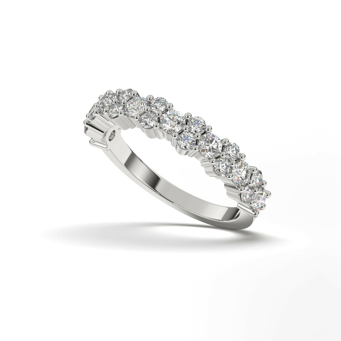 Diamond Halfway Wedding Ring For Women Cad 3D Model-(P.CODE/WB-005).