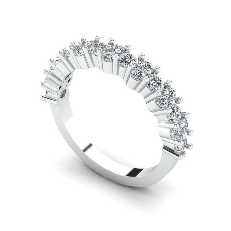 Diamond Halfway Wedding Ring For Women Cad 3D Model-(P.CODE/WB-005).