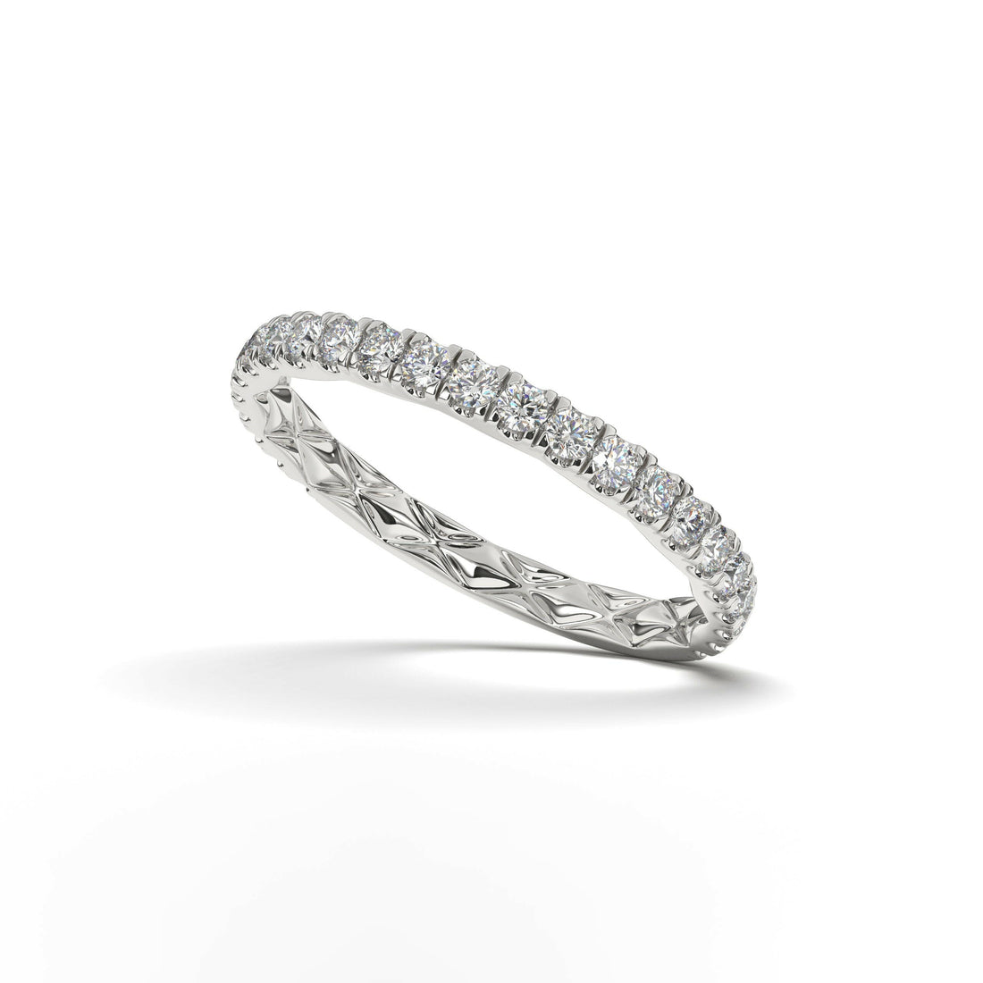 Diamond Halfway Wedding Ring For Women Cad 3D Model-(P.CODE/WB-008).