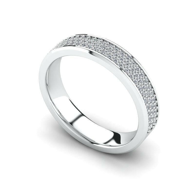 Diamond Halfway Wedding Ring For Women Cad 3D Model-(P.CODE/WB-009).