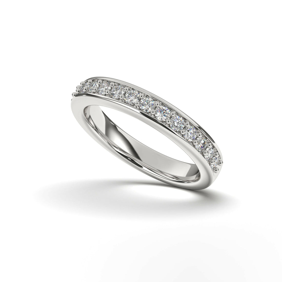 Diamond Halfway Wedding Ring For Women Cad 3D Model-(P.CODE/WB-010).