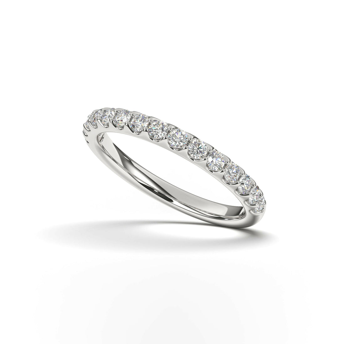 Diamond Halfway Wedding Ring For Women Cad 3D Model-(P.CODE/WB-012).