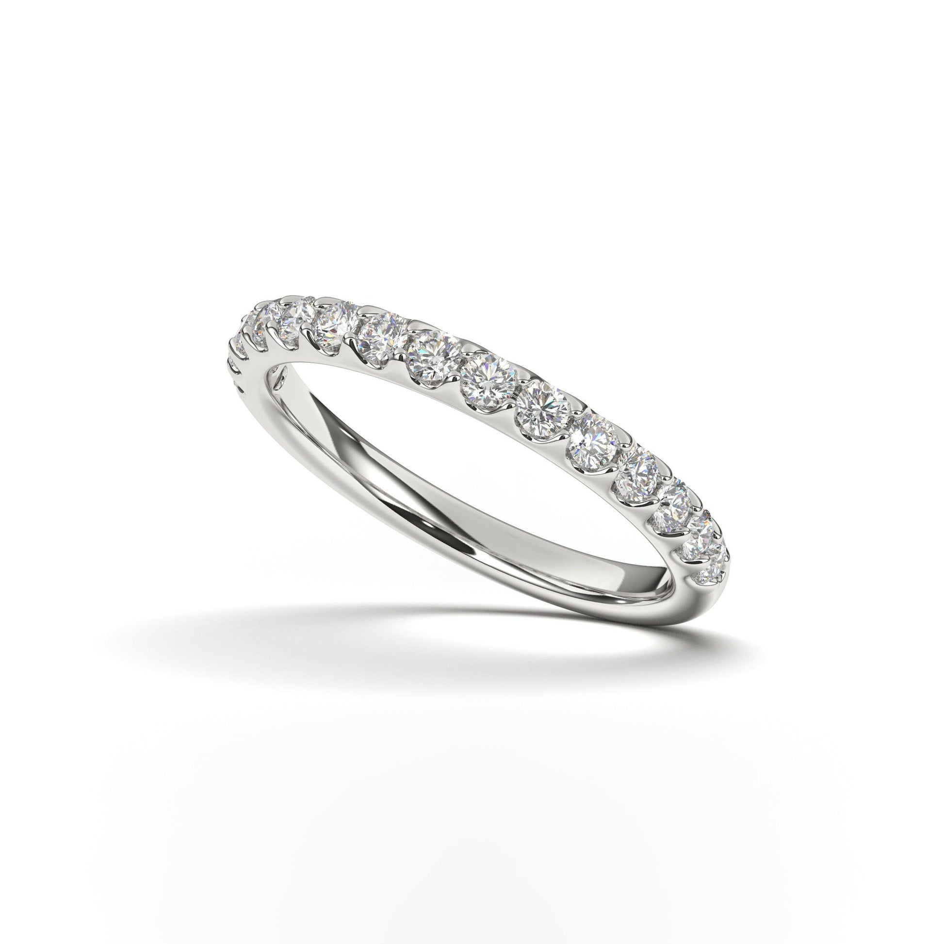 Diamond Halfway Wedding Ring For Women Cad 3D Model-(P.CODE/WB-012).