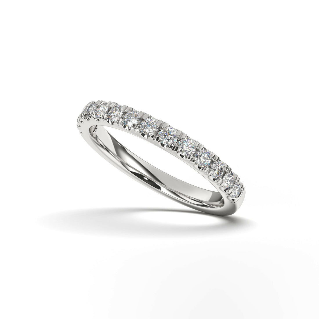 Diamond Halfway Wedding Ring For Women Cad 3D Model-(P.CODE/WB-013).