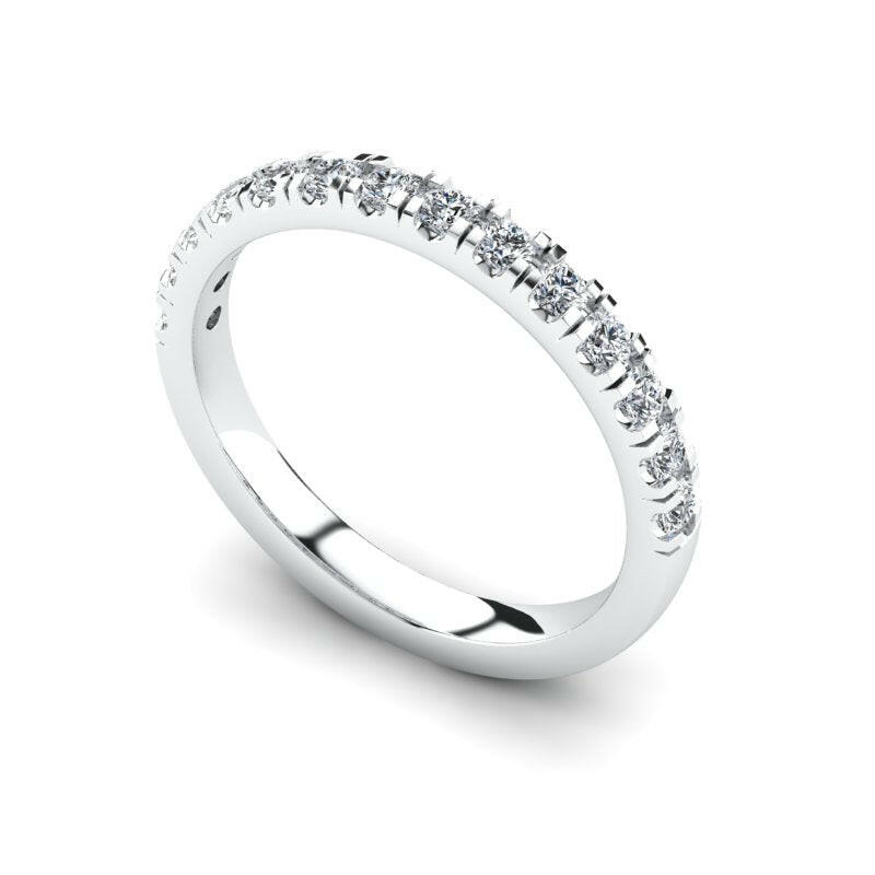 Diamond Halfway Wedding Ring For Women Cad 3D Model-(P.CODE/WB-013).