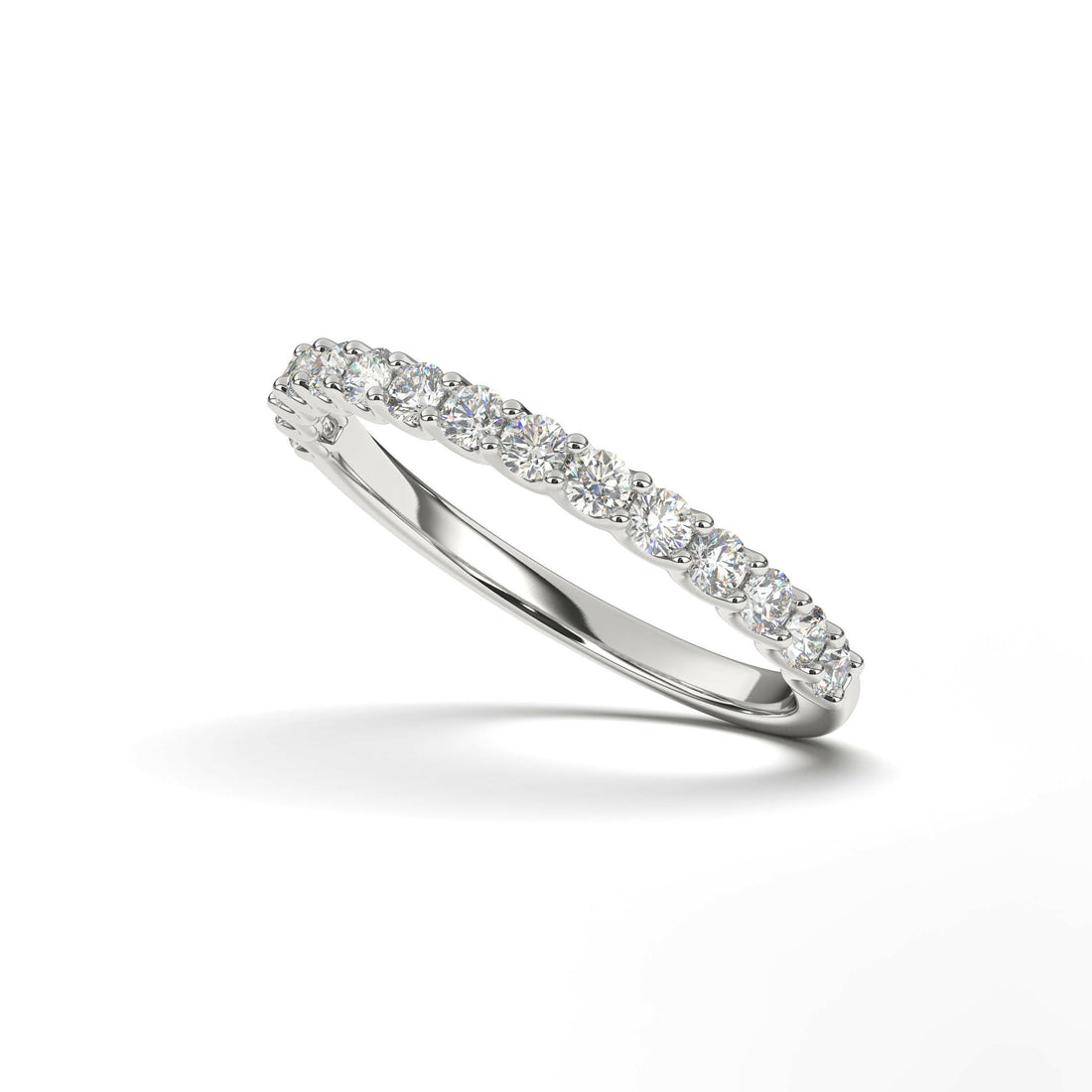 Diamond Halfway Wedding Ring For Women Cad 3D Model-(P.CODE/WB-014).