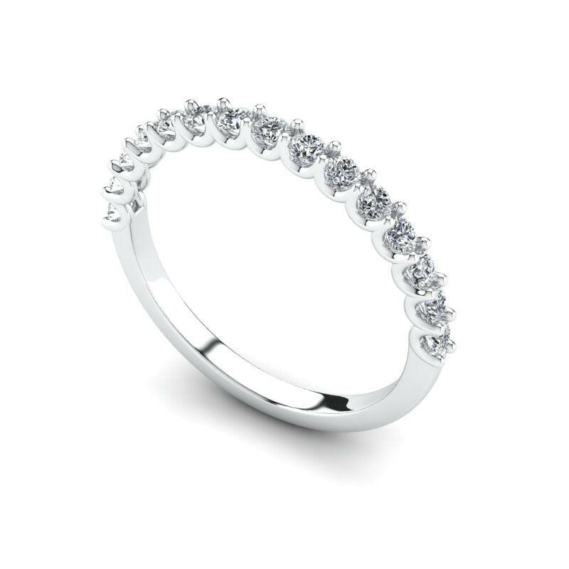 Diamond Halfway Wedding Ring For Women Cad 3D Model-(P.CODE/WB-014).