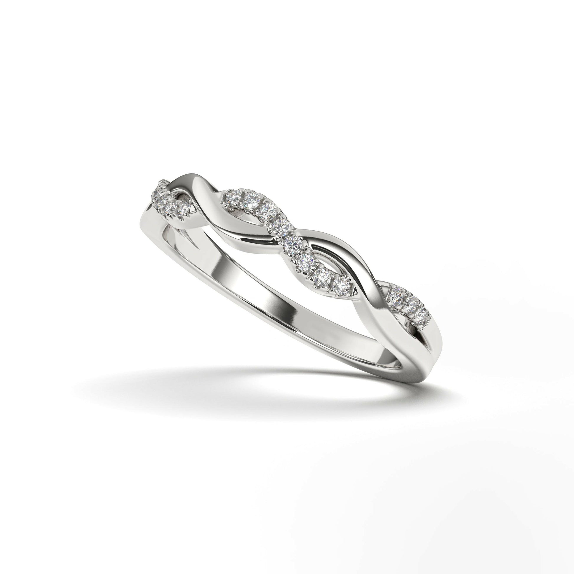 Diamond Halfway Wedding Ring For Women Cad 3D Model-(P.CODE/WB-015).