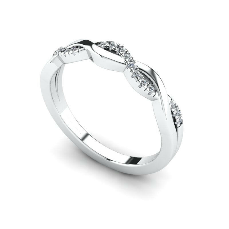 Diamond Halfway Wedding Ring For Women Cad 3D Model-(P.CODE/WB-015).