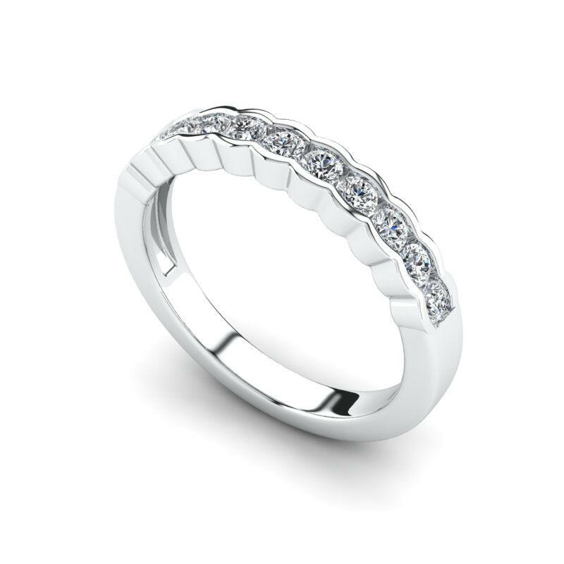 Diamond Halfway Wedding Ring For Women Cad 3D Model-(P.CODE/WB-021).